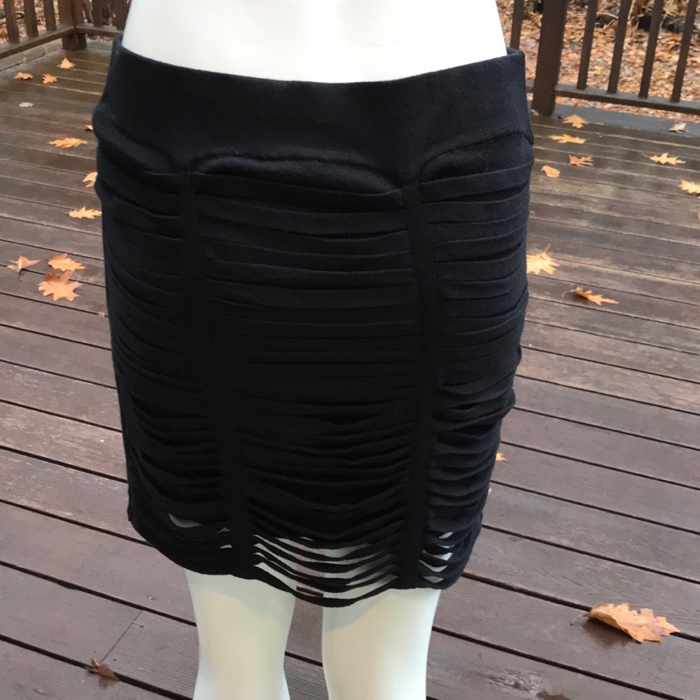 Bcbgeneration Black Medium Stringed Mini Skirt - image 3